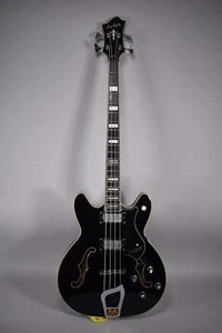 2021 Hagstrom Viking Bass Black Finish Electric Bass Guitar - Picture 1 of 21