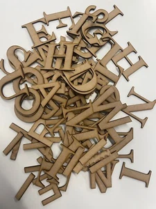 Wooden Letters MDF 3mm Craft Blanks Decoupage Alphabet Laser Cut COOPER FONT - Picture 1 of 2