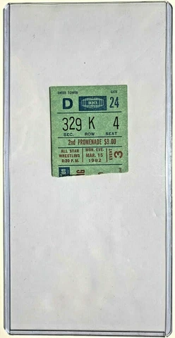 WWF Andre the Giant MSG TV TAPING ticket stub wrestling wwe Mar 1982 Cover