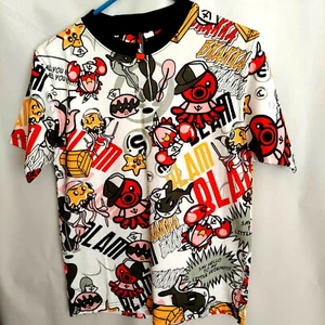 Camisa Gráfica RAW AZUL Streetwear Hip Hop Talla S Unisex Dibujos Animados Brakka - Imagen 1 de 8