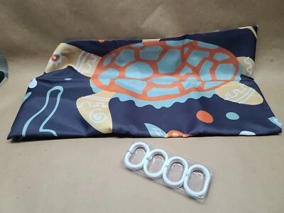 Cortina de ducha 72 x 72 pulgadas tortuga marina océano 12 ganchos Foto 1 de 4