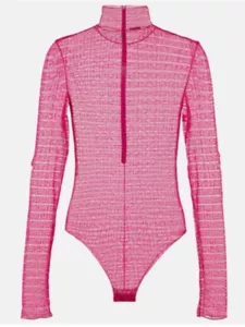GIVENCHY Pink Sheer Bodysuit Size Large GENUINE RRP £435 #U6 - Picture 1 of 5