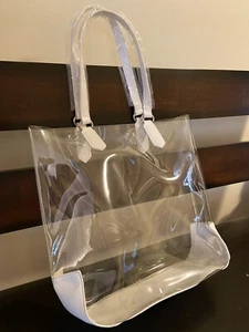 Women Clear White Tote Bag Transparent Beach Handbag Shopper Large capacity - Picture 1 of 12