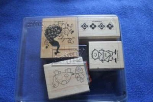 Stamp in' Up! Muy agradecido - Juego de sellos de goma 2000 - Pavo real/Tortuga/Niño/Flor - Imagen 1 de 2