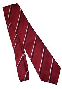 Donald J Trump Signature Collection Mens Tie Red Striped 100% Silk Handmade 58”