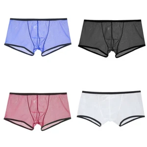 See Boxer Shorts Swimwear Pouch Bikini Mesh Through Men Briefs Sheer Bulge - Picture 1 of 15