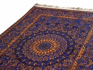 Prayer Rug Circle Central Medallion Violet Orange - Picture 1 of 3
