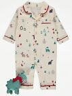 Baby Boys Girls Dinosaur Christmas All In One Romper & Soft Toy Outfit Set 6-9