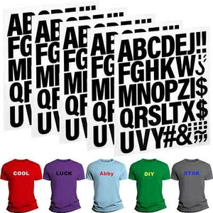 220 Pieces Iron on Letters for Clothing, 5 Sheets of Black Heat Transfer Vinyl f - Picture 1 of 2