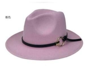 Ladies Wool Fedora Hat Hawkins Felt Cap Wide Brim Trilby Feminino Hat 