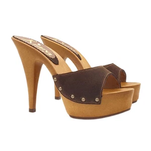Kiara Shoes mule in camoscio marrone tacco 13 cm - K93001 CAM MARRONE - Imagen 1 de 6