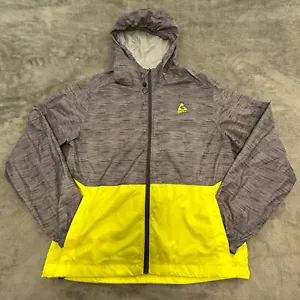 Gerry Windbreaker Mens Small Gray Yellow Lightweight Hood Pockets Full Zip Y2K - Picture 1 of 24