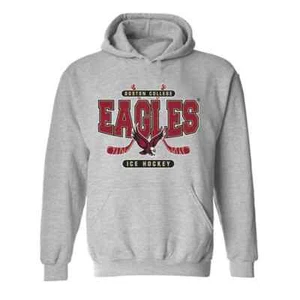 Boston College Men NCAA Ice Hockey Ryan Leonard 09 Grey Large Hooded Sweatshirt - Picture 1 of 5
