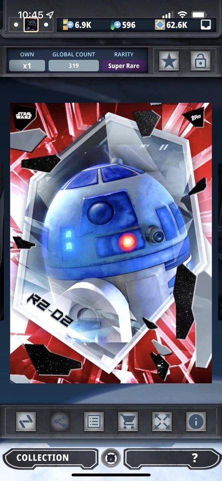 Topps Star Wars Card Trader Fractured The Clone Wars RED R2-D2 Digital Card - Image 1 of 1