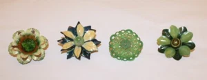Old Vintage Flower Tacks Push Pins or Upholstery Tacks Mixed Lot Of 4 - Picture 1 of 15