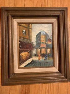 Vtg SIMON  VINTAGE Oil PAINTING IMPRESSIONIST REGIONALISM URBAN Ladies On Street - Picture 1 of 12