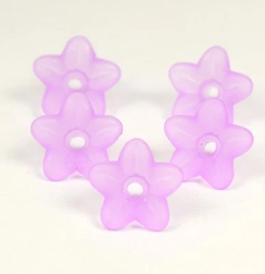 Cuentas Flor Lucite Tamaño 9.0 mm "PÚRPURA" 50 Piezas Foto 1 de 3