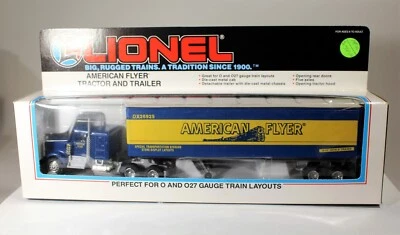 LIONEL 3:16 SCALE DIE-CAST AMERICAN FLYER TRACTOR AND TRAILER 6-12810 1994 - Image 1 of 4