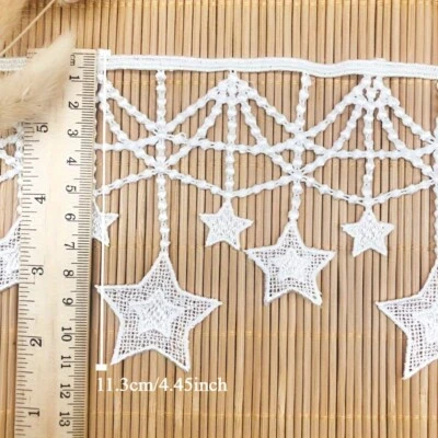 15 Yards Lace Star Embroidery Edge Trim Ribbon Sew Craft Supply DIY Cloth Modern - Image 1 of 4