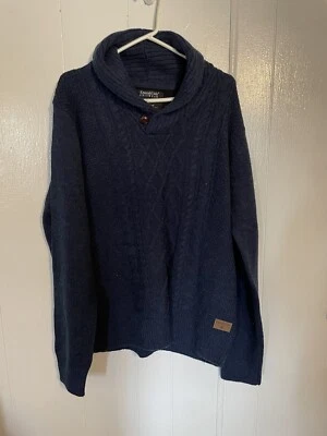 Suéter de punto Emerald Isle para hombre 2XL mezcla de lana cierre de palanca azul cálido 2604 Foto 1 de 4