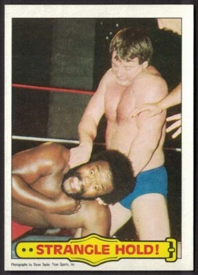 1985 Topps WWF WWE Wrestling #40 Strangle Hold! Rowdy Roddy Piper, JYD  NM-MT - Image 1 of 2