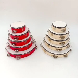 with Metal Jingles Tambourine Drum Round Percussion Educational Toys Children - Picture 1 of 12