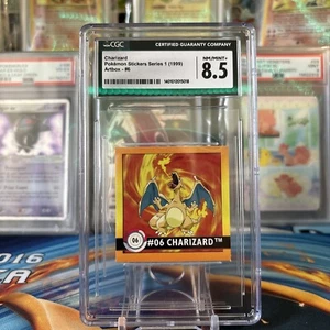 1999 Pokemon Artbox Stickers Series 1 Charizard #6 CGC 8.5 NM/MINT+ - Picture 1 of 2