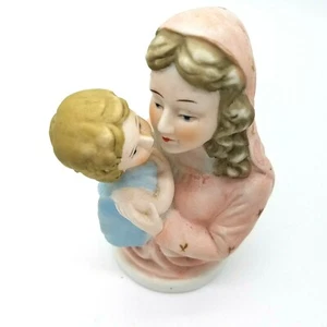 Vintage Ceramic Madonna Mary Baby Jesus Religious Figurine Mantel Shelf Estate - Picture 1 of 9