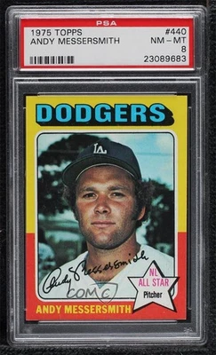 1975 Topps Andy Messersmith #440 PSA 8 - Image 1 of 2