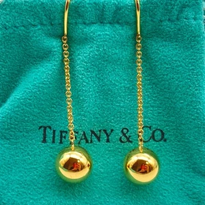 Tiffany & Co. Gold Plate Hardwear Ball Dangle Hook Silver Drop Earrings 5.0g - Picture 1 of 13