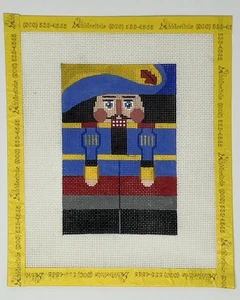 Vtg Nutcracker Hand Painted Needlepoint Canvas “JB” 8.5” X 7” 18 Ct - Picture 1 of 1