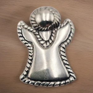 Vintage Sterling Silber Engel Brosche Anstecknadel religiös 925 Schmuck Sammlerstück - Bild 1 von 8