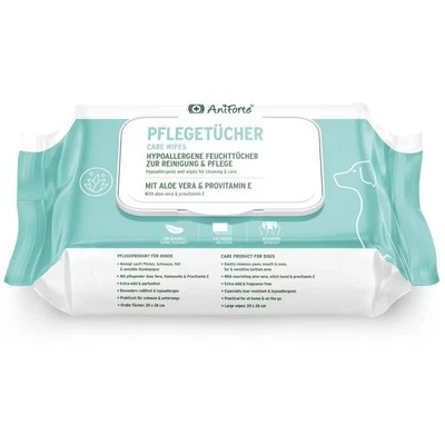 AniForte Pflegetücher Hund, 100 Stück, XXL Feuchttücher Hund, Pflegetücher Hunde