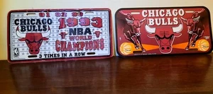 2 Vintage Chicago Bulls License Plates Signs - Picture 1 of 12