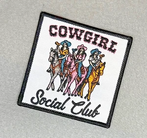 FABULOUS "COWGIRL SOCIAL CLUB" EMBROIDERED IRON-ON PATCH... - Picture 1 of 2