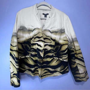 Chaqueta Blazer Chico's Black Label Ombre Animal Nueva con Etiquetas Talla 2 - Imagen 1 de 12