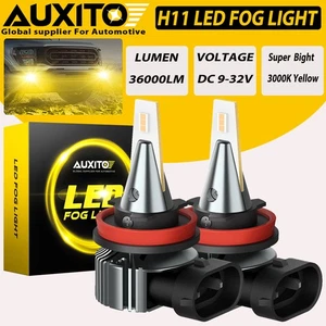 AUXIOT H11 LED Bulbs 3000K Golden Yellow Super Bright Fog Light DRL High Power - Picture 1 of 13
