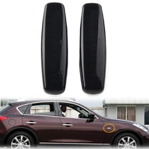 LED Sequential Side Marker Light Fit Infiniti EX25 M35 Q60 Q70 QX50 Black - Picture 1 of 12