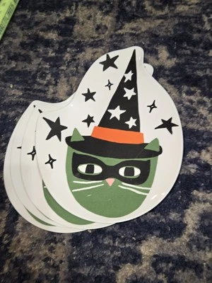 4 NUEVO Target HYDE AND EEK 11" Placa de Melamina en Forma de Fantasma Gato Bruja Sombrero Foto 1 de 4