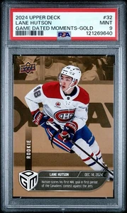 2024-25 Upper Deck Lane Hutson Game Dated Moments Gold /100 PSA 9 MINT Rookie RC - Picture 1 of 3