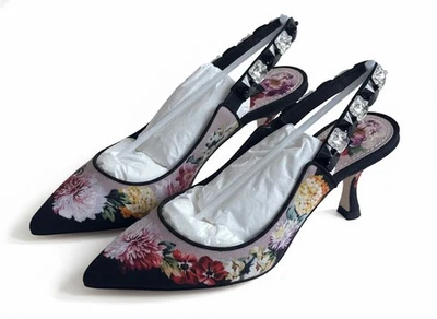 Новый в коробке Dolce & Gabbana мак Papáveri цветочный Cady слинга насосы 80 мм ЕС 37 - Изображение 1 из 4