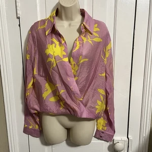 Cabi Drift Top Orchidea Tropicale Viola Giallo Medium T - Foto 1 di 7