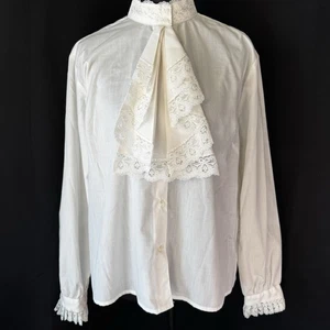 Vintage viktorianisch inspirierte Bluse romantisch Renaissance Edwardian Cosplay Spitze - Bild 1 von 16
