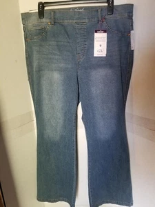 Pantalones de mezclilla azules acampanados tiro alto efecto forma Gloria Vanderbilt talla 20W - Nuevos con etiquetas - Imagen 1 de 2