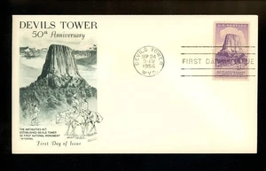 US FDC #1084 Fleetwood M-7 1956 Devils Tower WY Devils Tower National Monument - Picture 1 of 3