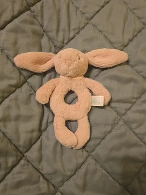 Baby Jellycat Bashful Blush Bunny Rabbit Pink Plush Baby Ring Rattle Stuffed Toy - Image 1 of 4