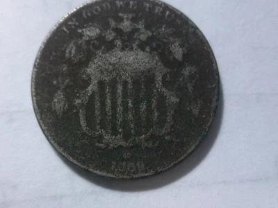 1868 5C No Rays Shield Nickel #052431 - Image 1 of 3