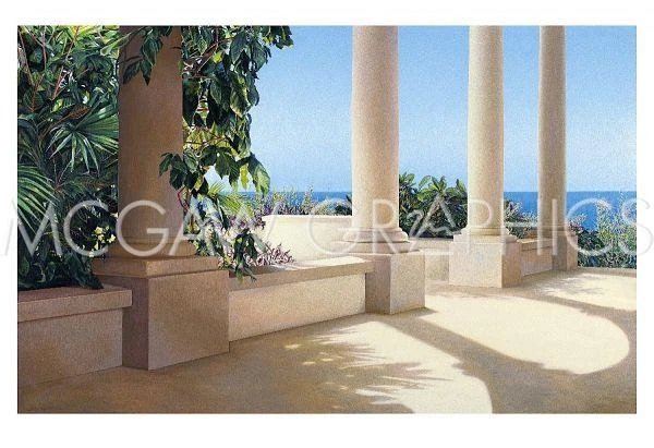 Island Columns Sea House, Alice Dalton Brown, Wall Decor Art Print 13" x 19 - Image 1 of 2
