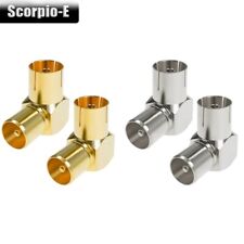 2PCS Right Angle TV Male to TC Female Antenna Coaxial Adapter Coax Connector