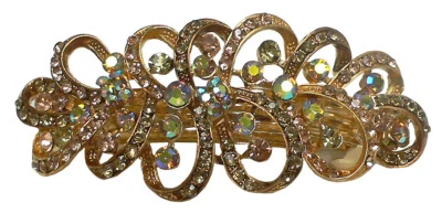 Cinta de cristal pasador clip para el pelo cubierto con cristales auroras boreales RW86012-6359 Foto 1 de 3